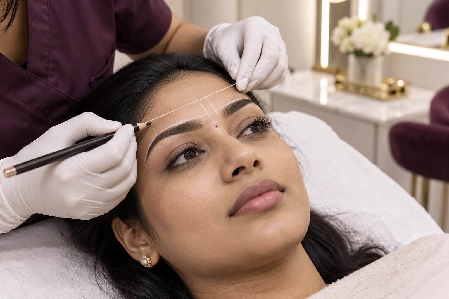Eyebrow mapping for microblading in Trichy